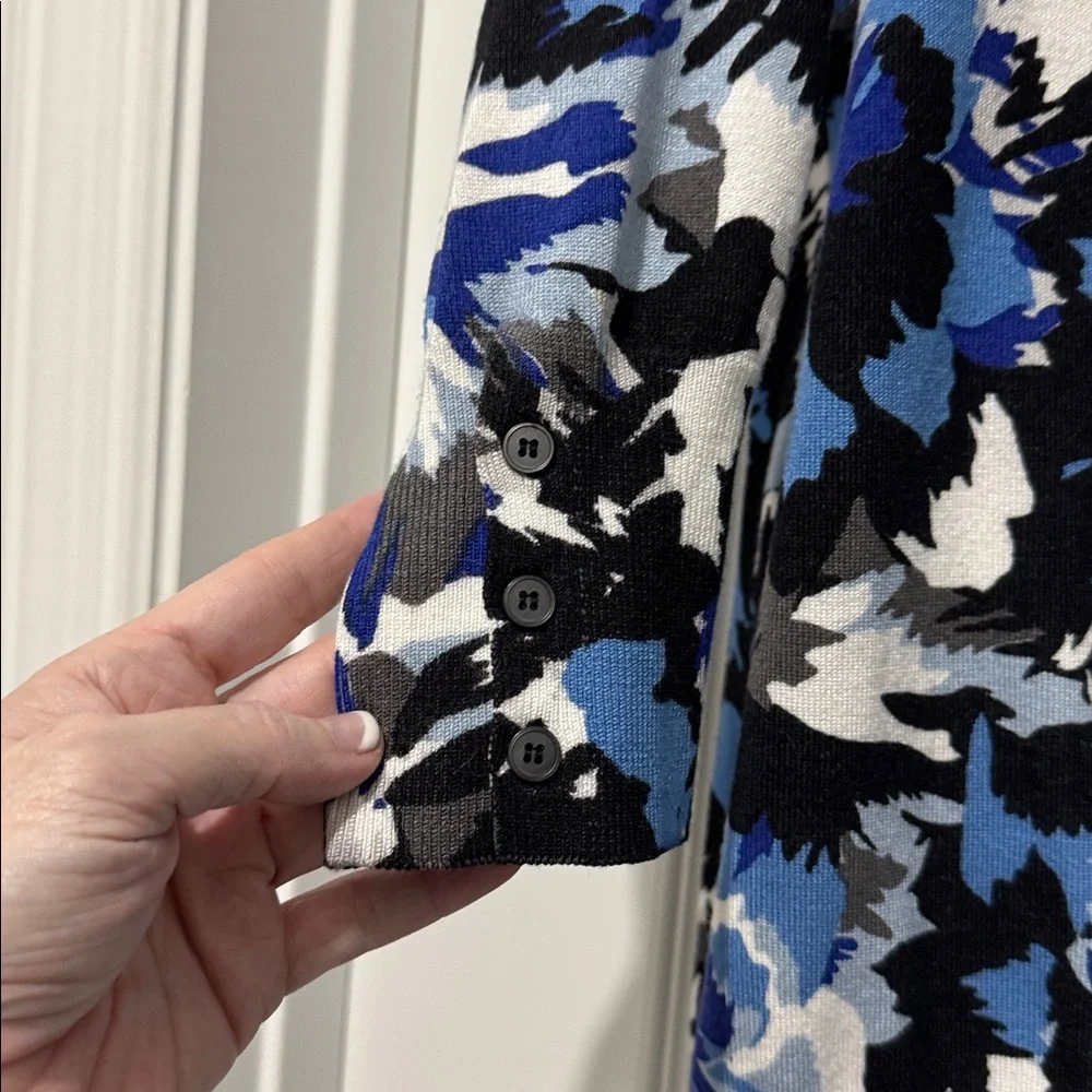 Lane Bryant Blue and Black Floral Cardigan 18/20 - Picture 2 of 4